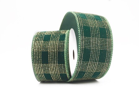 Green  Classic Plaid Check Wired Ribbon_KW0468GC-3-127